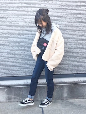 「Right-on（ライトオン）のアイテム（パンツ）」を使った、ｈaｒu ◎さん（レディース・153cm）の冬コーディネート