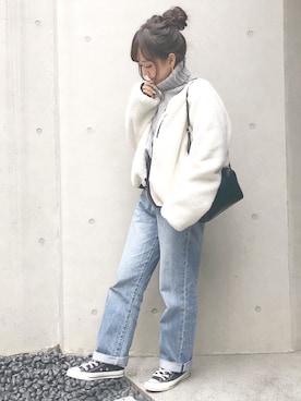 「ボア」｜「アイテム（ジャケット/アウター）」を使った、ｈaｒu ◎さん（レディース・153cm）の冬コーディネート