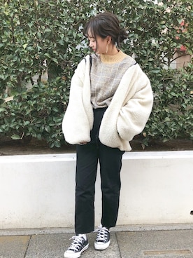 「Kastane（カスタネ）のアイテム（ブルゾン）」を使った、ｈaｒu ◎さん（レディース・153cm）の冬コーディネート