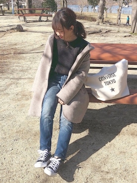 「Samansa Mos2（サマンサ モスモス）のアイテム（その他アウター）」を使った、ｈaｒu ◎さん（レディース・153cm）の冬コーディネート