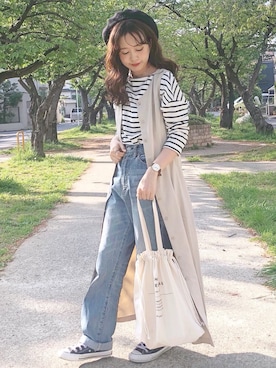 「Fuente （フェンテ）のアイテム」を使った、ｈaｒu ◎さん（レディース・153cm）の春コーディネート