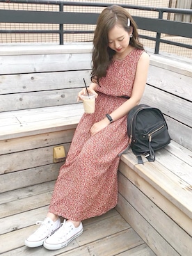 「Edit Sheen（エディットシーン）のポケットデザインリュック（バックパック/リュック）」を使った、ｈaｒu ◎さん（レディース・153cm）の夏コーディネート