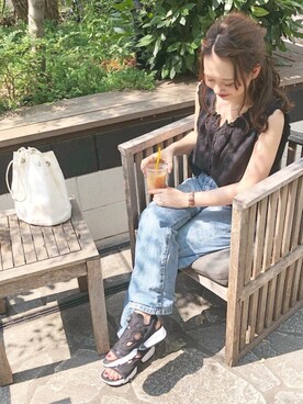 「chocomee（チョコミー）のアイテム（タンクトップ）」を使った、ｈaｒu ◎さん（レディース・153cm）の夏コーディネート