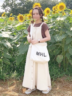 「ひまわり畑」｜「アイテム（ジャンパースカート）」を使った、ｈaｒu ◎さん（レディース・153cm）の夏コーディネート