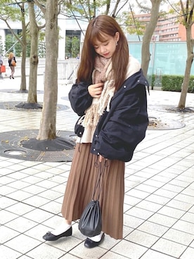 「Kastane（カスタネ）のアイテム（ブルゾン）」を使った、ｈaｒu ◎さん（レディース・153cm）の秋コーディネート