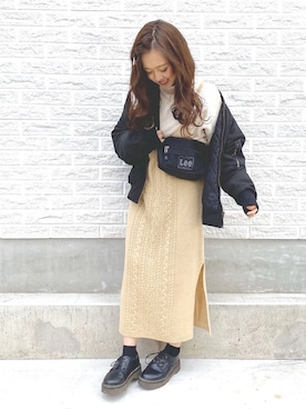 「GRL（グレイル）のアイテム（MA-1）」を使った、ｈaｒu ◎さん（レディース・153cm）の冬コーディネート