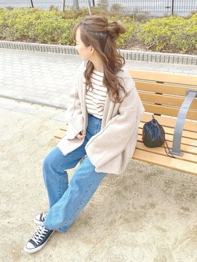 「select MOCA（セレクトモカ）のアイテム（その他アウター）」を使った、ｈaｒu ◎さん（レディース・153cm）の春コーディネート