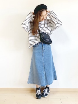 「reca（レカ）のアイテム（帽子）」を使った、ｈaｒu ◎さん（レディース・153cm）の春コーディネート