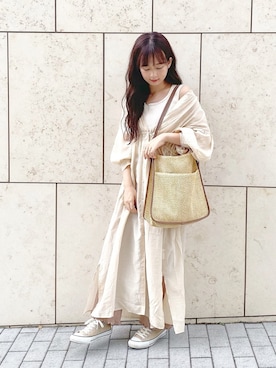 「Chico（チコ）のアイテム（シャツワンピース）」を使った、ｈaｒu ◎さん（レディース・153cm）の夏コーディネート
