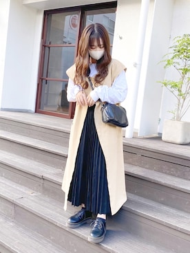 「fifth（フィフス）のプリーツロングマキシスカート（スカート）」を使った、ｈaｒu ◎さん（レディース・153cm）の秋コーディネート