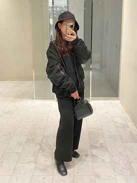 「GRL（グレイル）のアイテム（MA-1）」を使った、ｈaｒu ◎さん（レディース・153cm）の秋コーディネート