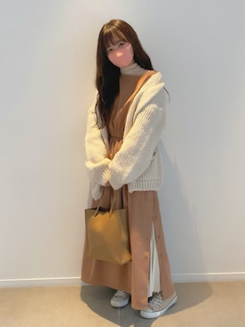 「fifth（フィフス）のプリーツロングマキシスカート（スカート）」を使った、ｈaｒu ◎さん（レディース・153cm）の秋コーディネート