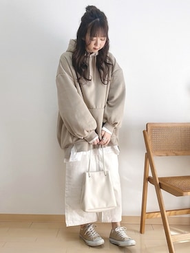 「classicalelf（クラシカルエルフ）のアイテム（パーカー）」を使った、ｈaｒu ◎さん（レディース・153cm）の冬コーディネート