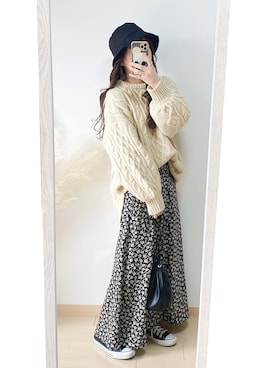 「SMELLY（スメリー）のアイテム（帽子）」を使った、ｈaｒu ◎さん（レディース・153cm）の冬コーディネート