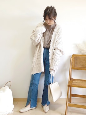 「Re:EDIT（リエディ）のアイテム（その他シューズ）」を使った、ｈaｒu ◎さん（レディース・153cm）の冬コーディネート