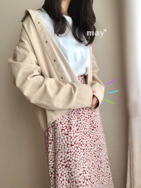 「おうちスタイル」｜「アイテム（ブルゾン）」を使った、𝕞𝕒𝕪*さん（レディース・158cm）の春コーディネート