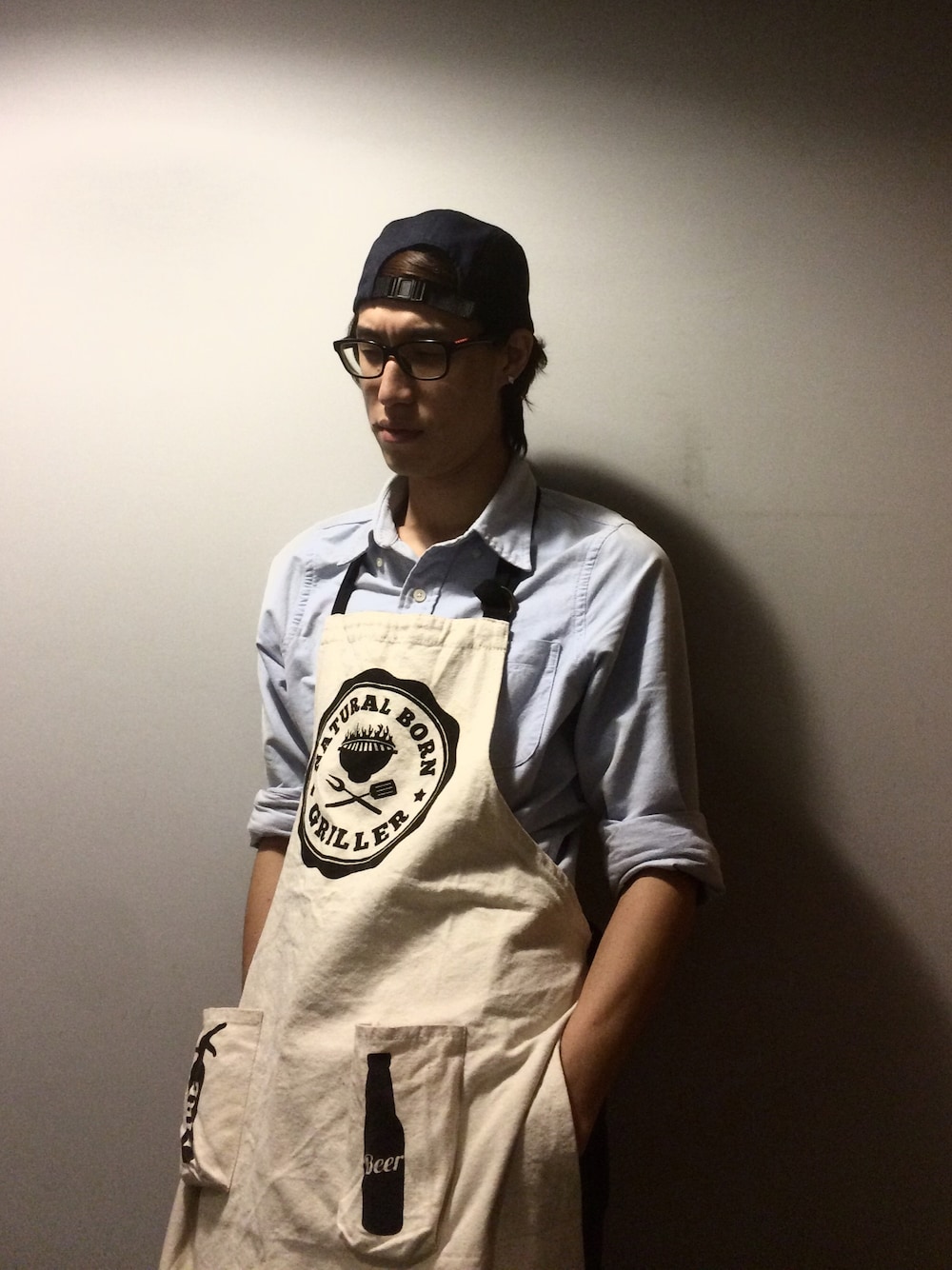 「亞小姐飲食文化、working style」｜「無印良品のアイテム（キャップ、ブルー系）」を使った、ilichuさん（メンズ・185cm）の春コーディネートの1枚目の写真