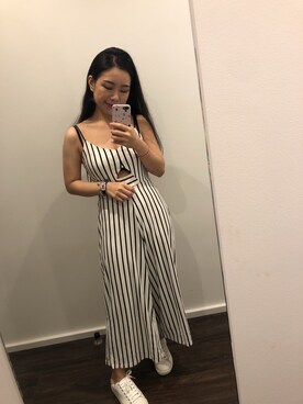 「stradivarius（ストラディバリウス）のアイテム（オールインワン・サロペット）」を使った、jac wahtinさん（レディース・151cm）の夏コーディネート