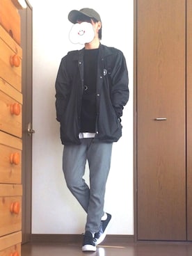 「CONVERSE（コンバース）のアイテム（ナイロンジャケット）」を使った、tatsuさん（メンズ・180cm）の冬コーディネート