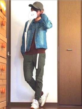 「HVC（エイチブイシー）のアイテム（デニムジャケット）」を使った、tatsuさん（メンズ・180cm）の春コーディネート