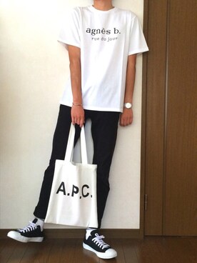 「アイテム（バングル/リストバンド）」を使った、tatsuさん（メンズ・180cm・20代）の夏コーディネート