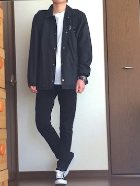 「CONVERSE（コンバース）のアイテム（ナイロンジャケット）」を使った、tatsuさん（メンズ・180cm）の冬コーディネート