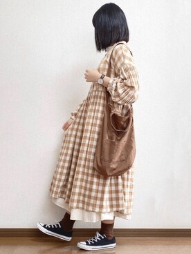 ワンピースを使った ギンガムチェック の人気ファッションコーディネート Wear