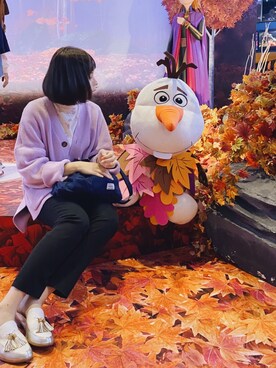 「紫色」｜Akina さん（レディース・158cm）の冬コーディネート