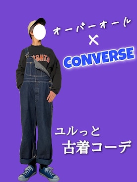 「Lee（リー）のアイテム（サロペット/オーバーオール）」を使った、回帰 さん（メンズ・171cm）の冬コーディネート