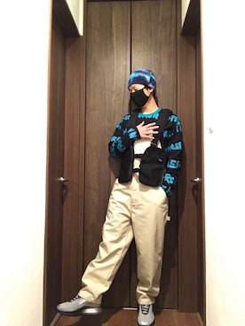 「ナイキスニーカー」｜「アイテム（オールインワン・サロペット）」を使った、こうへいさん（メンズ・167cm）の春コーディネート