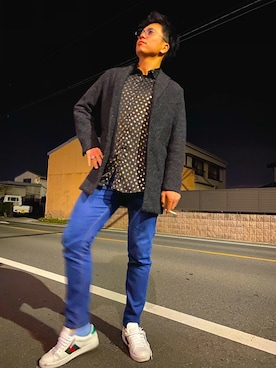 「GGD（ジージーディー）のアイテム（ジャケット/アウター）」を使った、ゆうぱちさん（メンズ・180cm）の冬コーディネート