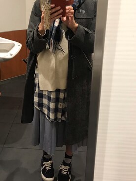 「SEVENDAYS=SUNDAY（セブンデイズサンデイ）のアイテム（ダッフルコート）」を使った、ワカメさん（レディース・158cm）の冬コーディネート