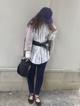 「Factor=（ファクターイコール）のアイテム（パンツ）」を使った、しずさん（レディース・156cm）の春コーディネート