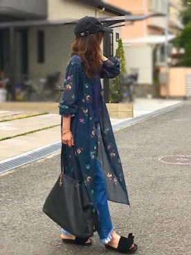 「デカバッグ」｜「アイテム（その他）」を使った、しずさん（レディース・156cm）の夏コーディネート
