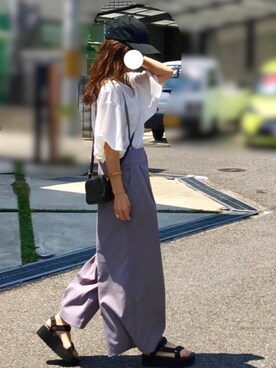 「ブラウスコーデ」｜「アイテム（キャップ）」を使った、しずさん（レディース・156cm）の夏コーディネート