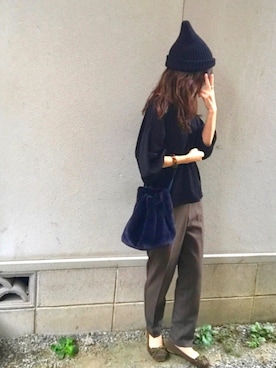 「Discoat Parisien」｜「アイテム（モカシン/デッキシューズ）」を使った、しずさん（レディース・156cm）の秋コーディネート