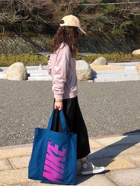 「ラップスカート」｜「アイテム（MA-1）」を使った、しずさん（レディース・156cm）の春コーディネート
