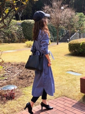 「アイテム（ブーティ）」を使った、しずさん（レディース・156cm）の春コーディネート