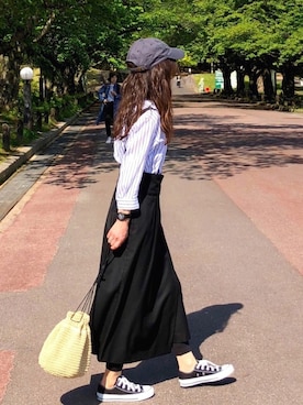 「SLOBE IENA（スローブイエナ）のアイテム（かごバッグ）」を使った、しずさん（レディース・156cm）の春コーディネート