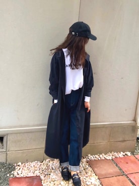 「CHARLES & KEITH（チャールズ & キース）のメタルディテールペニーローファー / METALLIC DETAIL PENNY LOAFERS（ローファー）」を使った、しずさん（レディース・156cm）の冬コーディネート