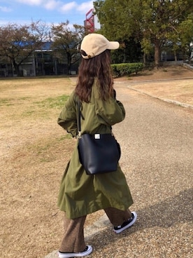「着まわしコーデ」｜「アイテム（ステンカラーコート）」を使った、しずさん（レディース・156cm）の冬コーディネート