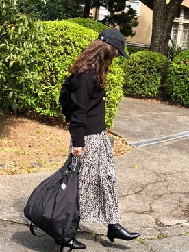 「SVEC（シュベック）のアイテム（ブーティ）」を使った、しずさん（レディース・156cm）の春コーディネート