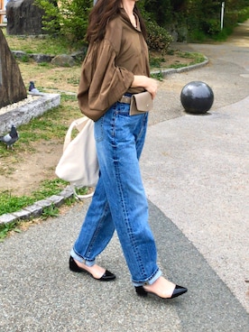 「Mathilda（マチルダ）のアイテム（パンプス）」を使った、しずさん（レディース・156cm）の春コーディネート