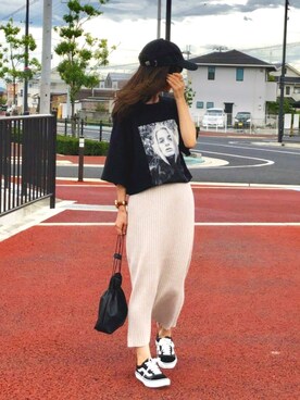 「YEVS（イーブス）のアイテム（トップス）」を使った、しずさん（レディース・156cm）の夏コーディネート