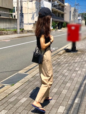 「GAP（ギャップ）のアイテム（ビーチサンダル）」を使った、しずさん（レディース・156cm）の夏コーディネート