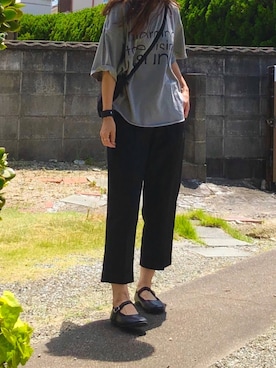 「SVEC（シュベック）のカンフーシューズ kung fu Shoes / ストラップパンプス（バレエシューズ）」を使った、しずさん（レディース・156cm）の夏コーディネート