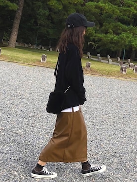 「アイテム（タンクトップ）」を使った、しずさん（レディース・156cm）の秋コーディネート