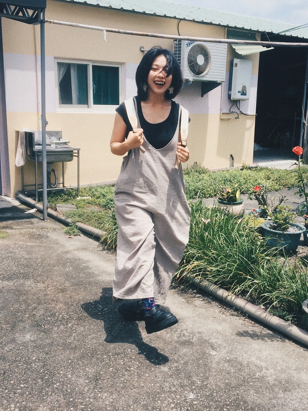 「ciaoのアイテム（つなぎ/オールインワン、シルバー系）」を使った、Acidさん（レディース・158cm）の夏コーディネートの1枚目の写真