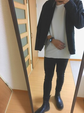 「Apple Watch」｜「アイテム（ブルゾン）」を使った、金澤太郎さん（メンズ・170cm）の秋コーディネート