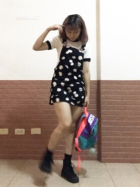 「アイテム（レインシューズ）」を使った、Lyanさん（レディース・158cm）の秋コーディネート